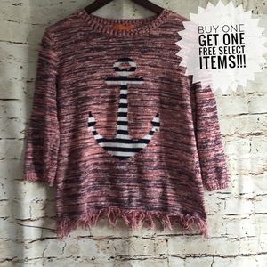 Joe Fresh Anchor Knitted Sweater with Fringe